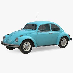 3D volkswagen beetle 1966 blue