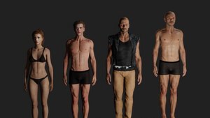3D model 4 High quality characters pack