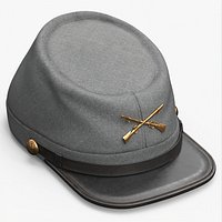 US Civil War Confederate Kepi Hat with Crossed Rifles Gray