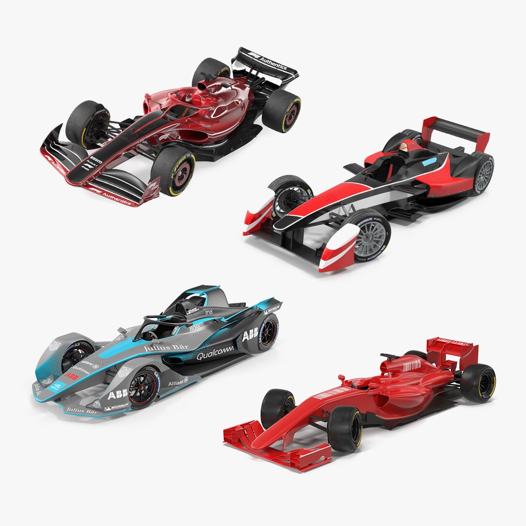 Rigged Formula Cars Collection 3 3D model preview