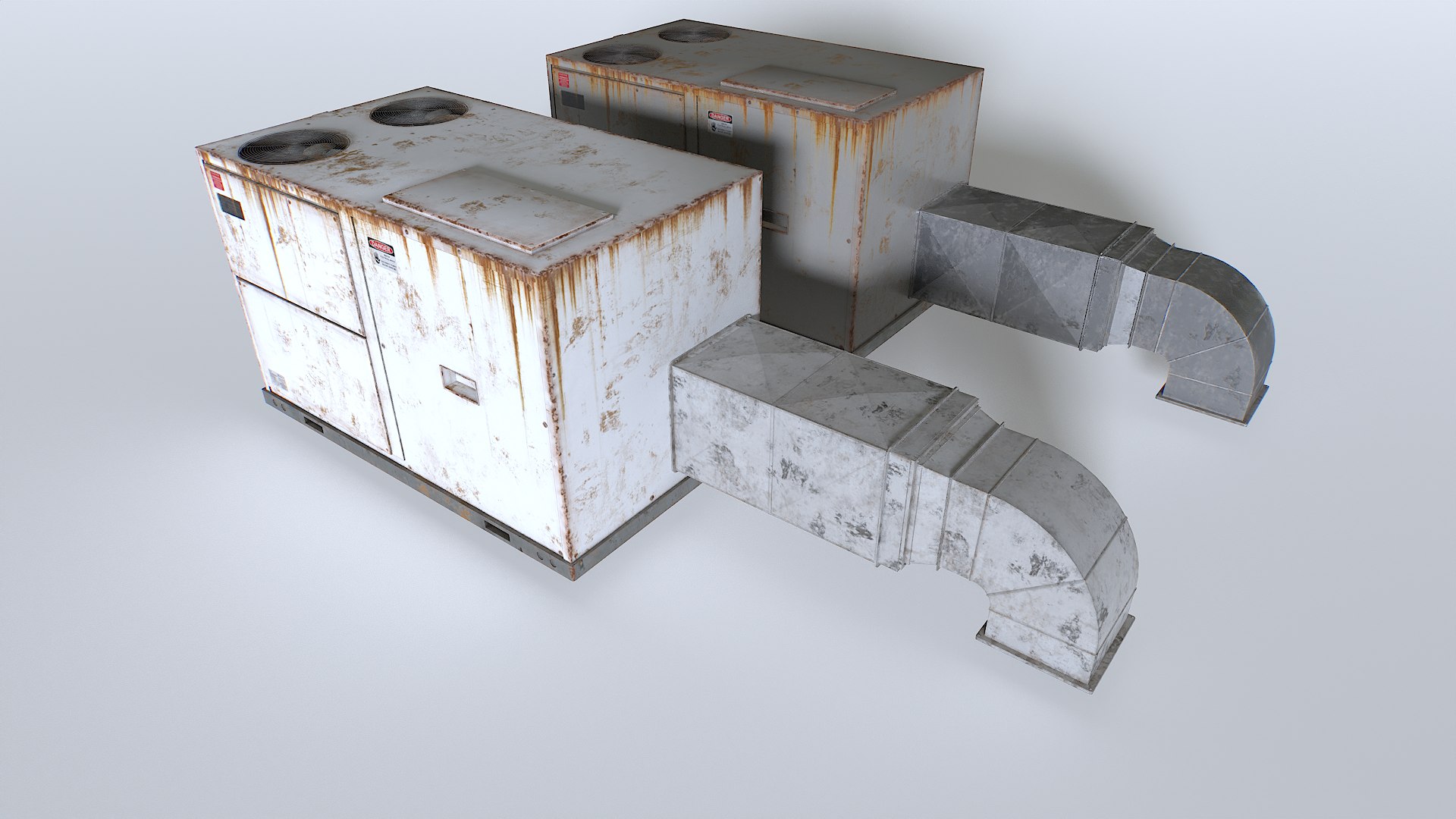 3D Model Rusty Rooftop AC Hvac Unit - TurboSquid 2332852