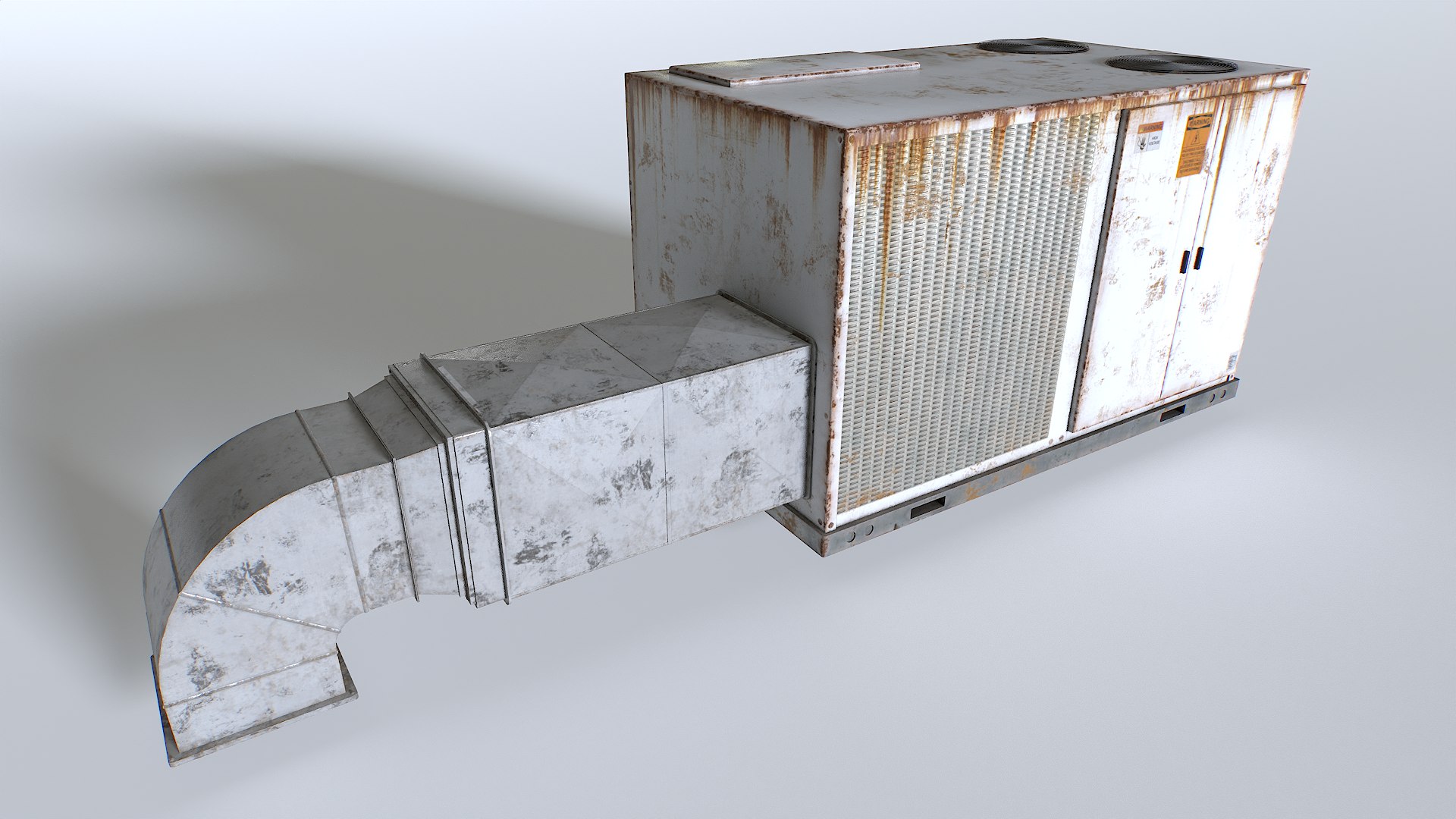 3D Model Rusty Rooftop AC Hvac Unit - TurboSquid 2332852
