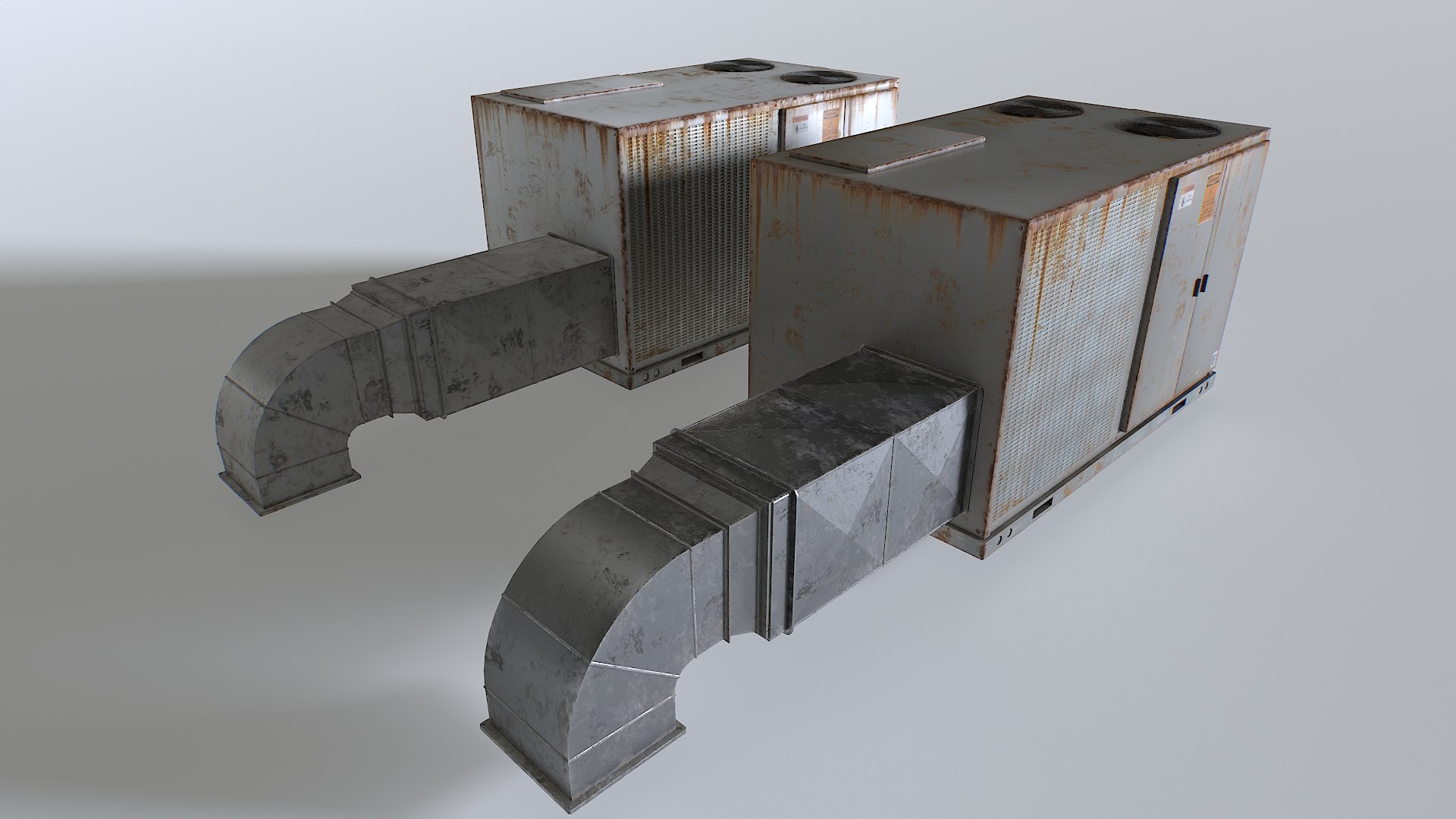 3D Model Rusty Rooftop AC Hvac Unit - TurboSquid 2332852