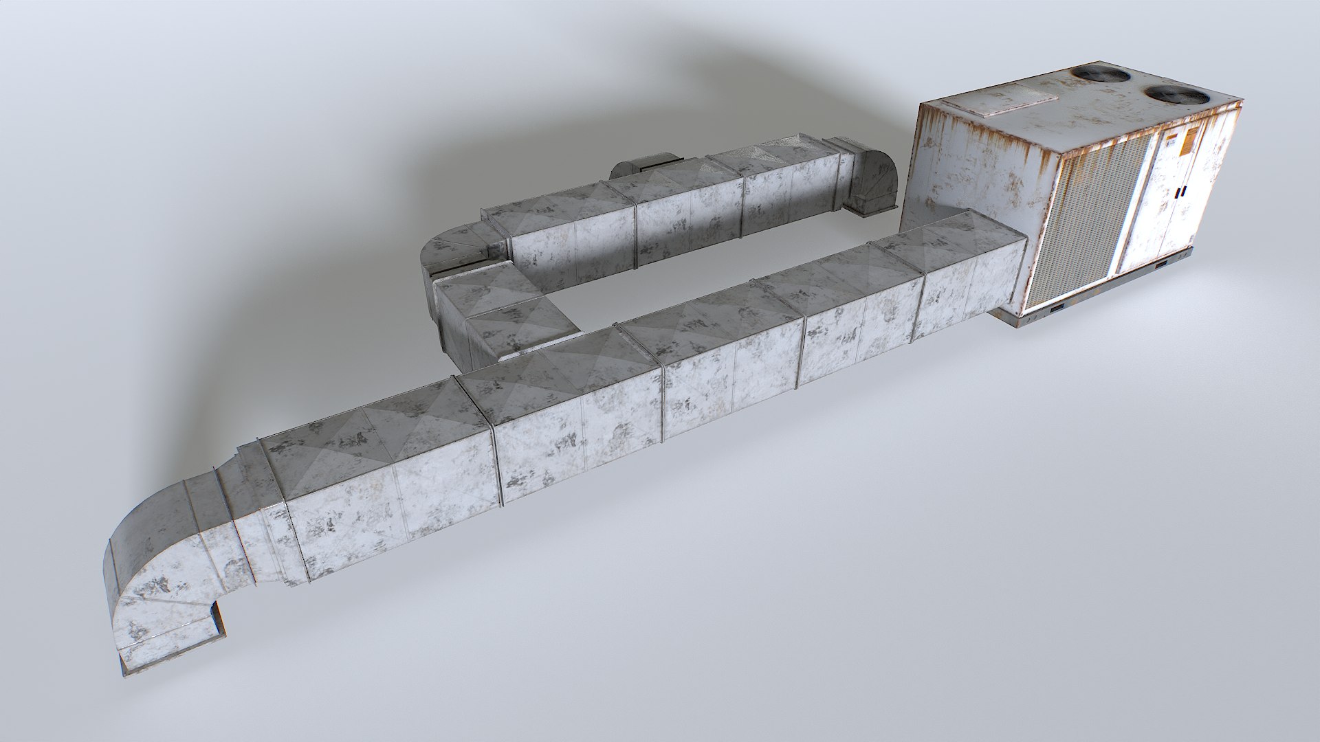 3D Model Rusty Rooftop AC Hvac Unit - TurboSquid 2332852