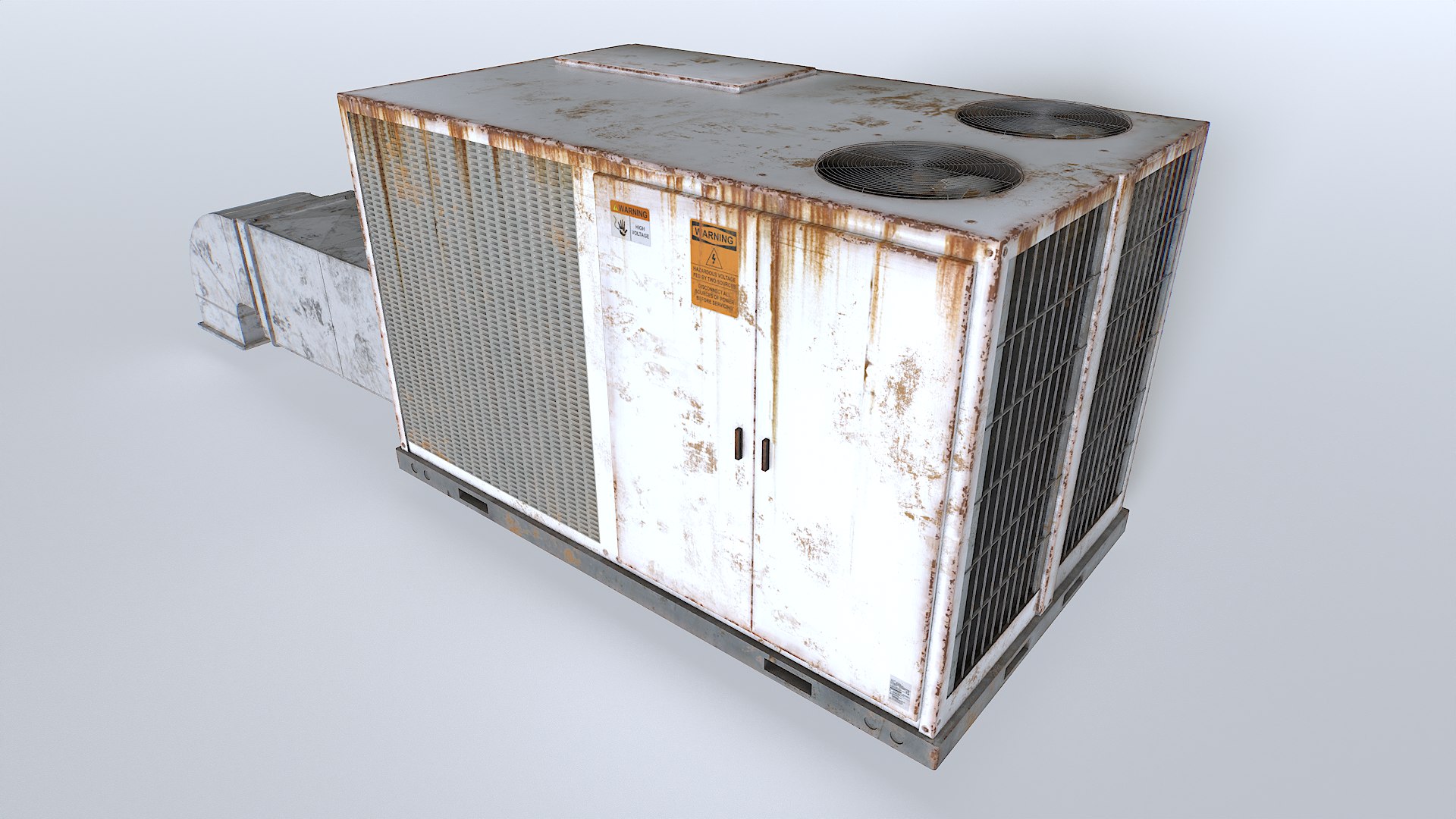 3D Model Rusty Rooftop AC Hvac Unit - TurboSquid 2332852