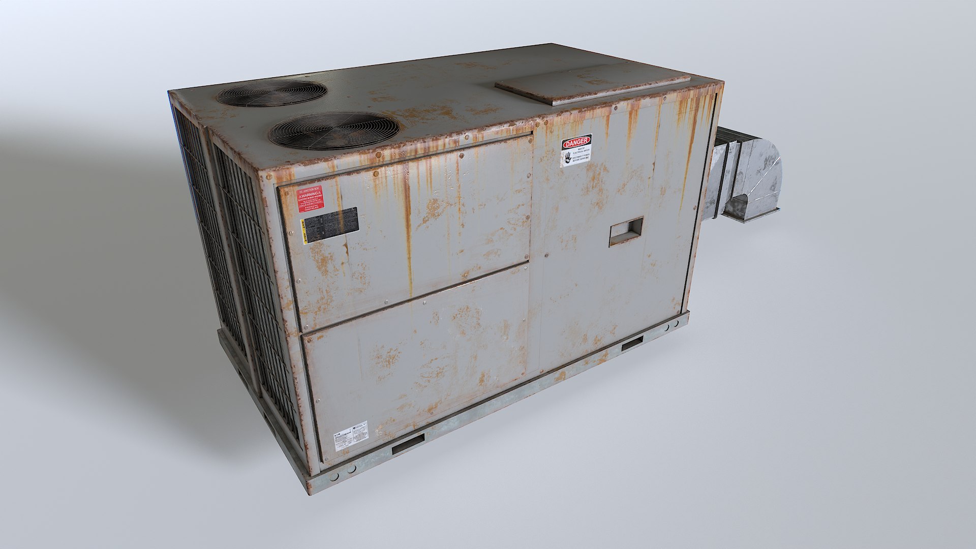 3D Model Rusty Rooftop AC Hvac Unit - TurboSquid 2332852