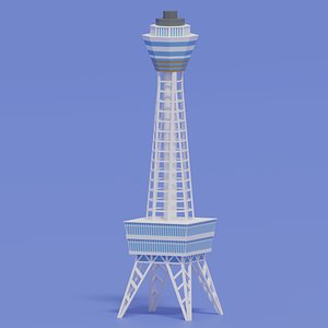 3D Osaka Tsutenkaku Tower Japan