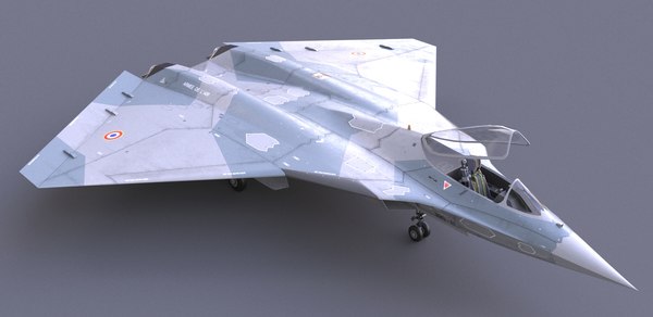 3ds max f-25 grey futuristic fighter