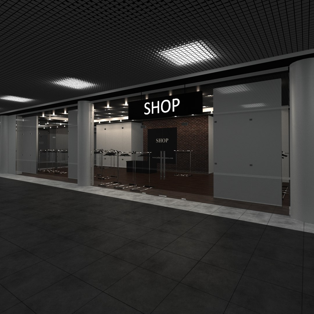 3D Modern Shop Model - TurboSquid 1241547