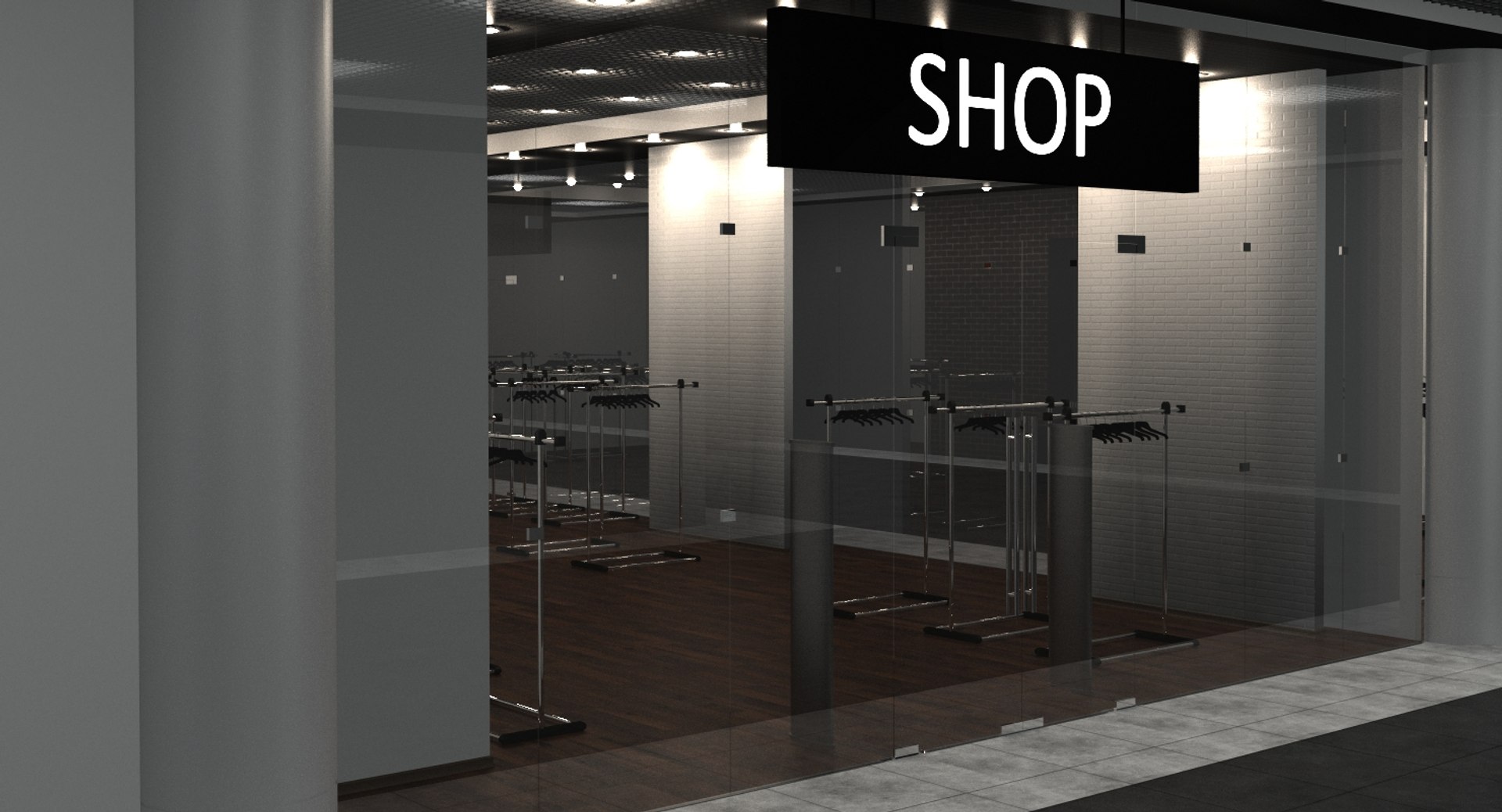 3D Modern Shop Model - TurboSquid 1241547
