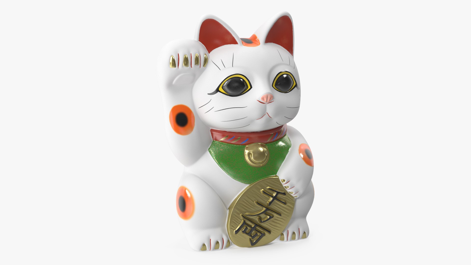 Lucky Cat Figurine Maneki Neko 3D model preview