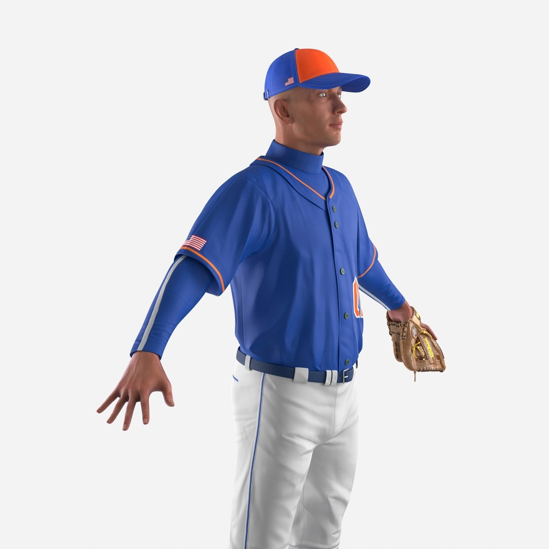 baseball player generic 4 3d model