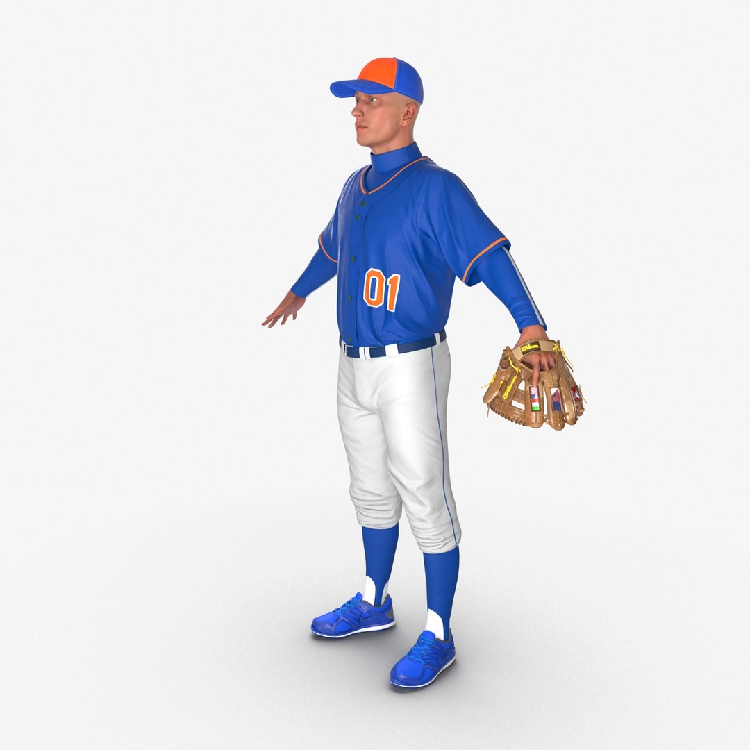 baseball player generic 4 3d model