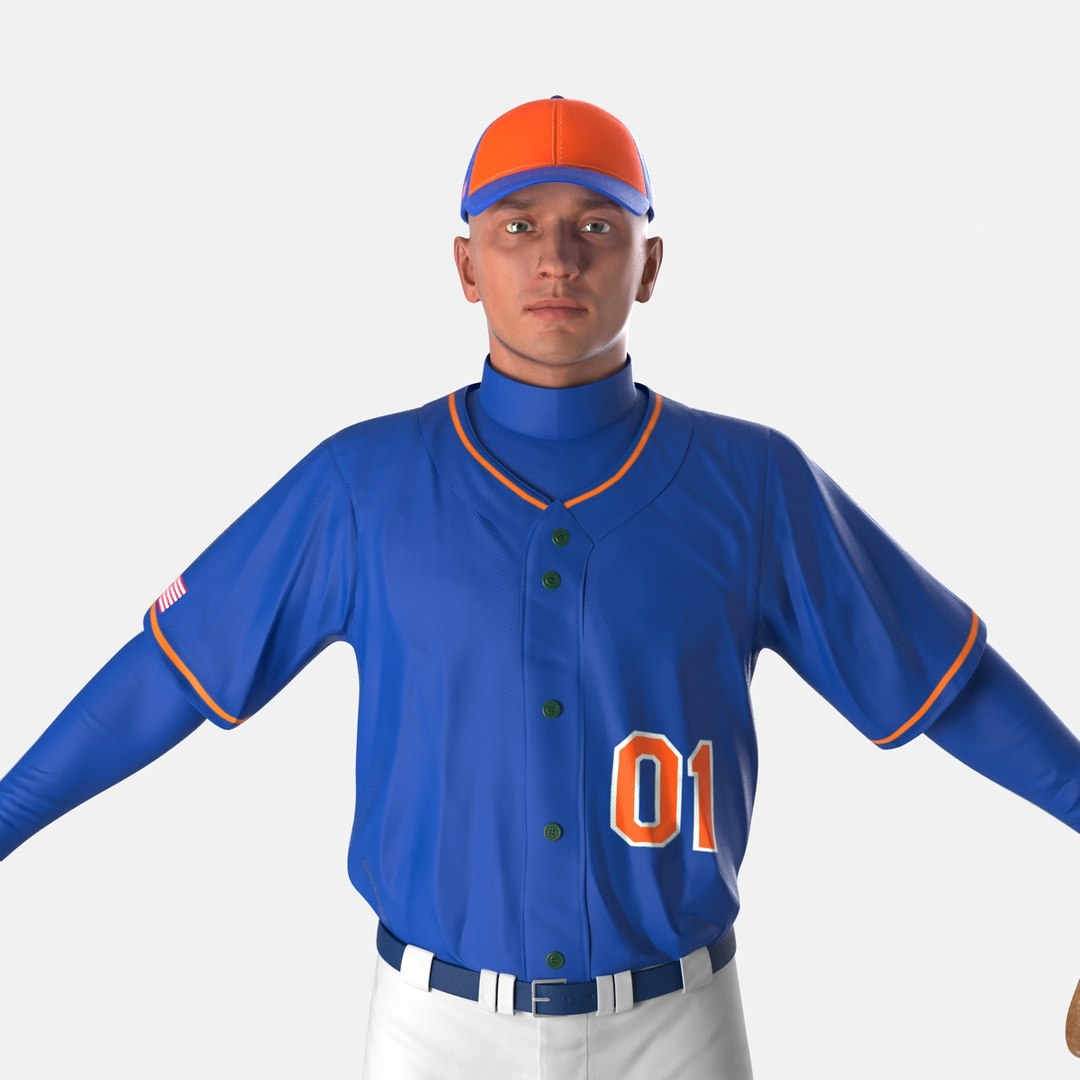 baseball player generic 4 3d model