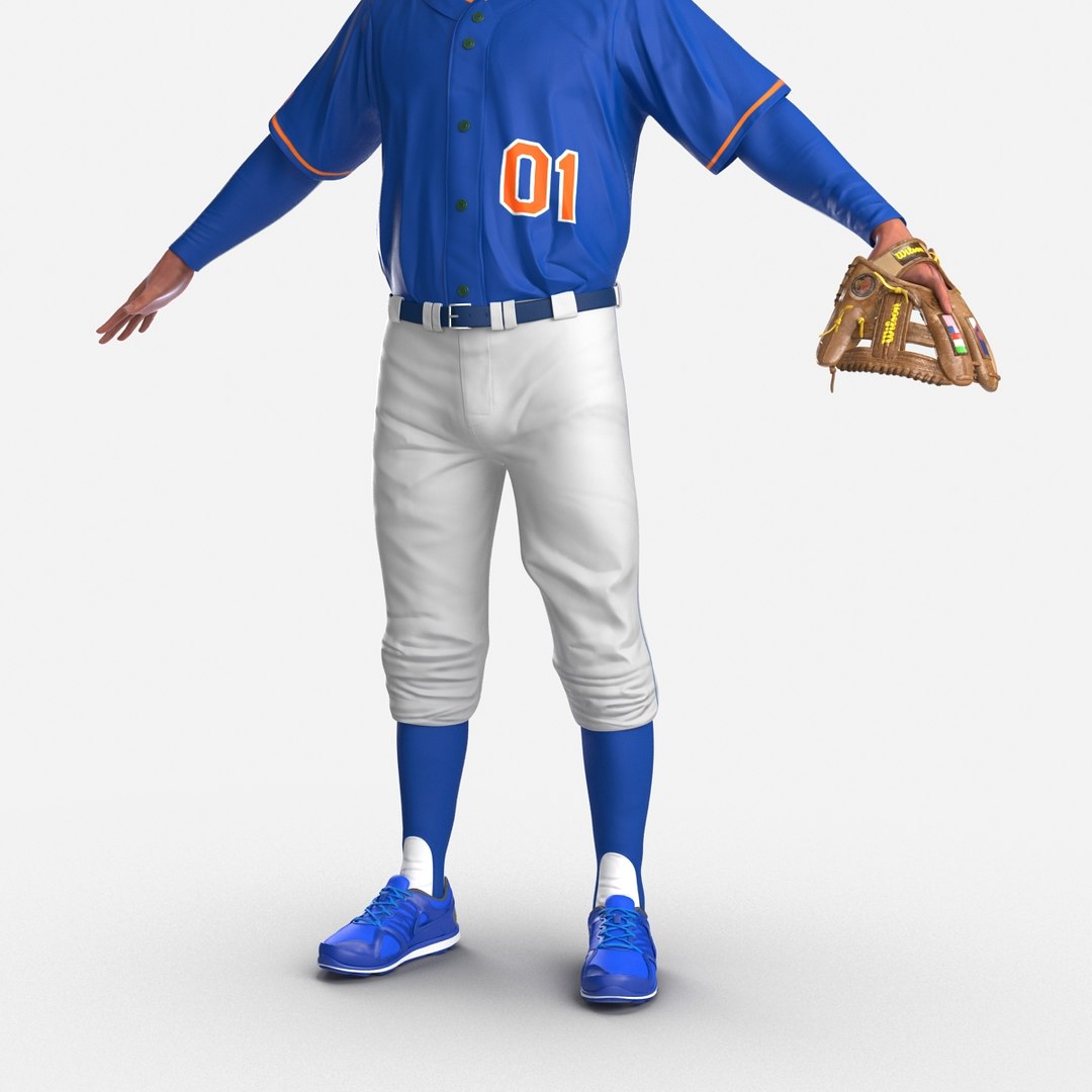 baseball player generic 4 3d model