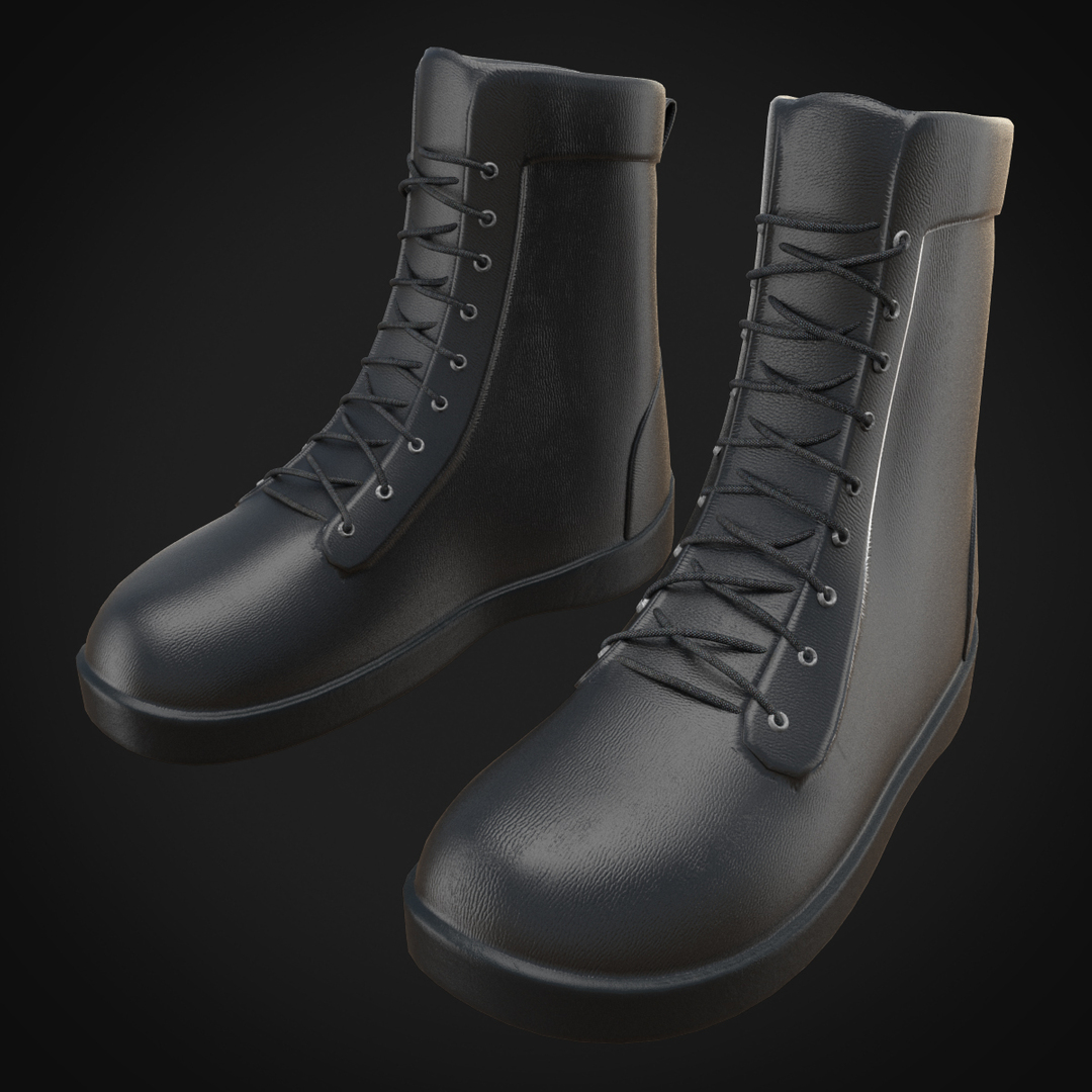 3d boots black model