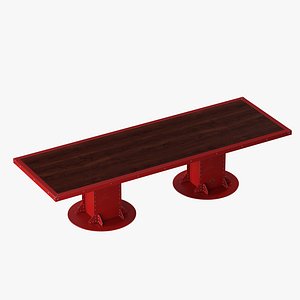 3D vintage industrial beam dining table