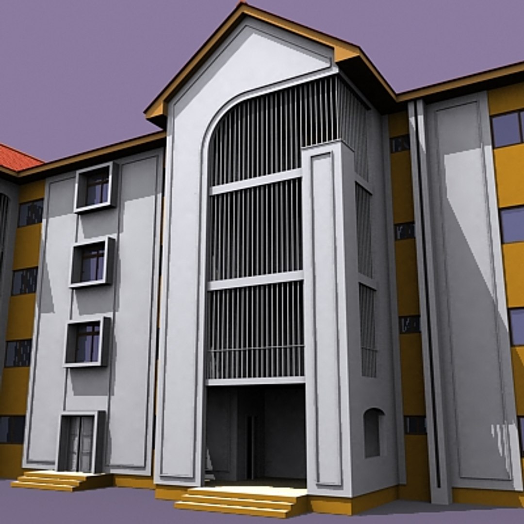 3d Model Of Block Flats
