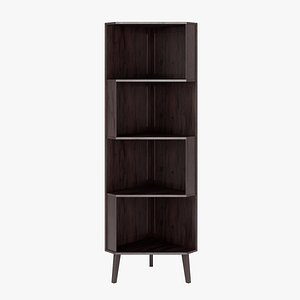 3D Modern Wood Corner Shelf model
