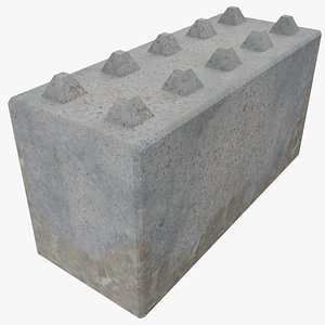 Modular Concrete barrier block 5x2 3D