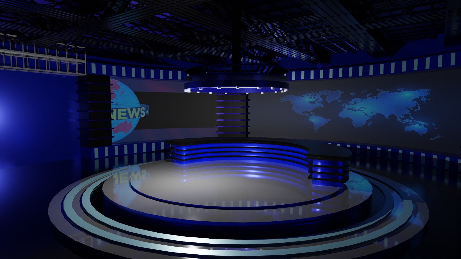 3D TV Studio News model - TurboSquid 2161075