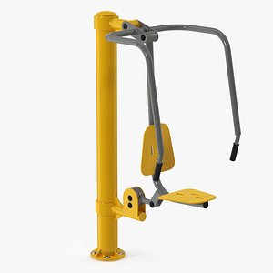3D model Push Chair Outdoor Fitness Equipment Yellow