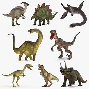 3D rigged dinosaurs 3