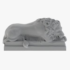 Lion stone statue 01 3D Print 3D model