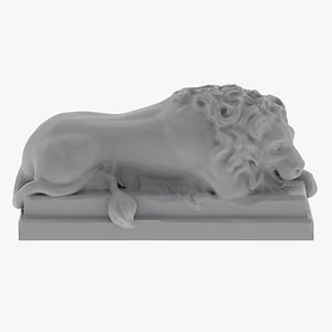 Lion stone statue 01 3D Print