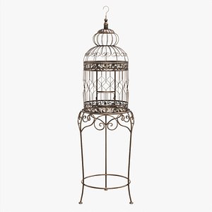 Victorian Style Bird Cage with stand 3D model
