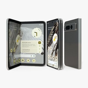 Foldable Smartphone Google Pixel Fold Porcelain Rigged for Maya 3D model
