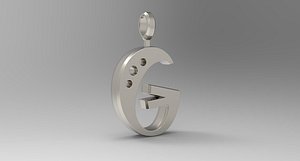 G Letter Pendant Platinum 3D model