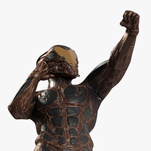 Futuristic Armored Character Rigged 3D