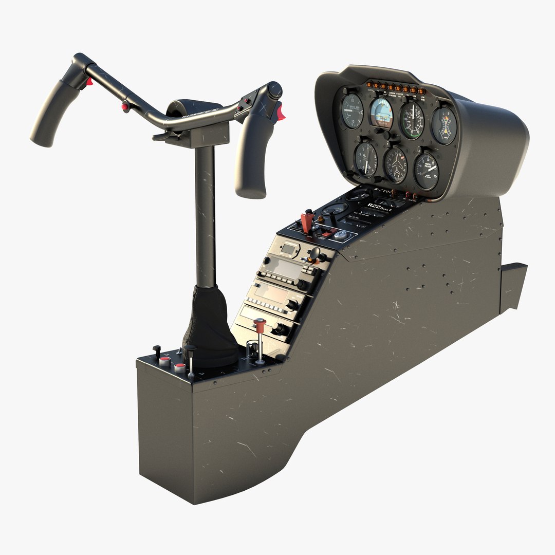 Light Helicopter Control Panel 3D model preview