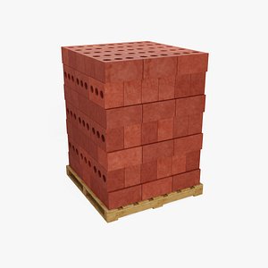 Wooden Pallet with Red Bricks 1