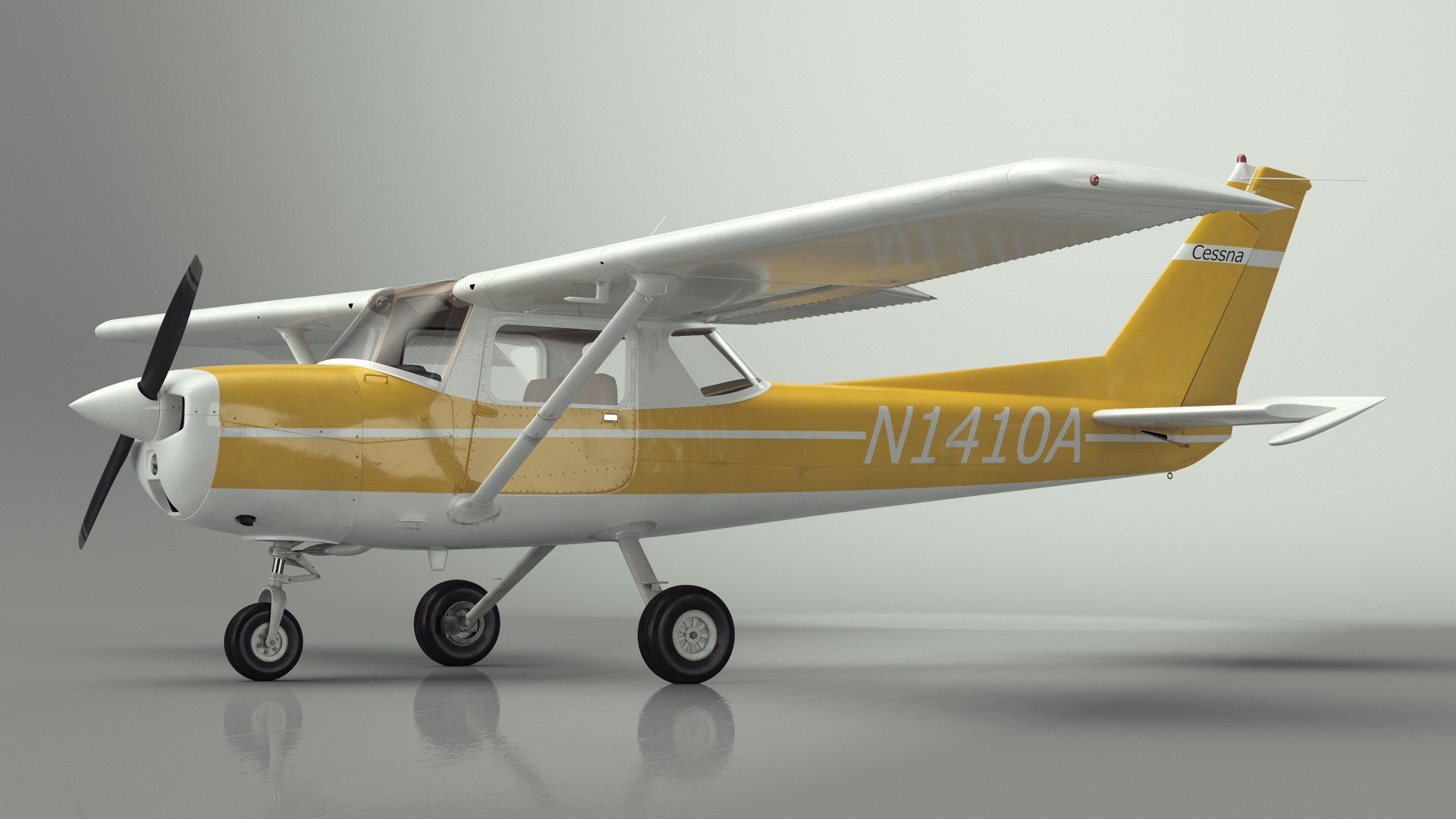 Private Single Engine Propeller Aircraft Cessna 150 Rigged For Maya 3D ...
