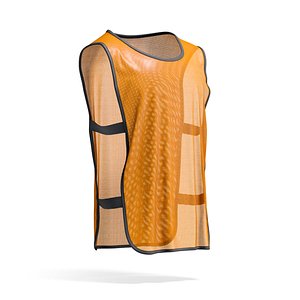 Orange Football Team Practice Vest - soccer sports training bib with elastic 3D model