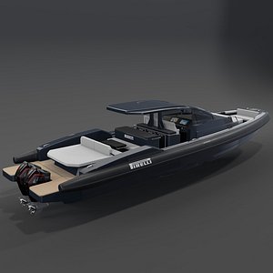 3D Tecnorib Pirelli P50 3D Model PBR Speedboat model