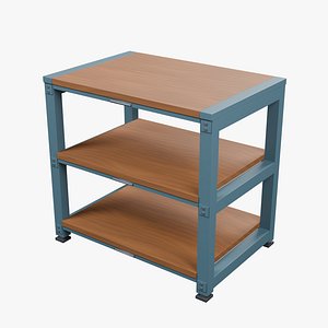 Wood and Steel Retail Display Shelving - 800 x 550 x 750 mm 3D model