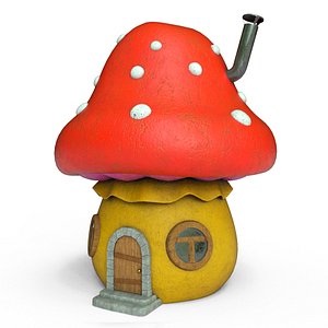 cartoon house mushroom 3D