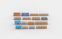 all bleachers set 3D model