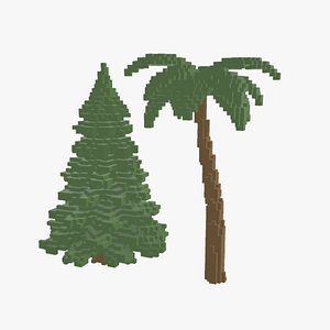 Voxel trees pack 3D model