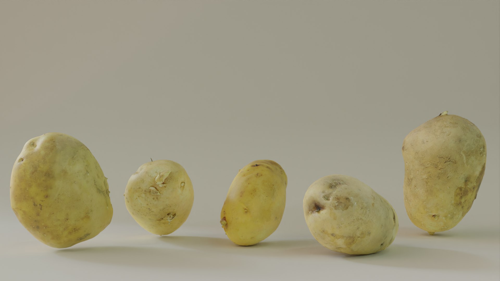 Realistic Potato Pack Of 5 - Asset 3D Model - TurboSquid 2144077