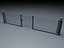 Elegant Historical Fence Low Poly Game Model