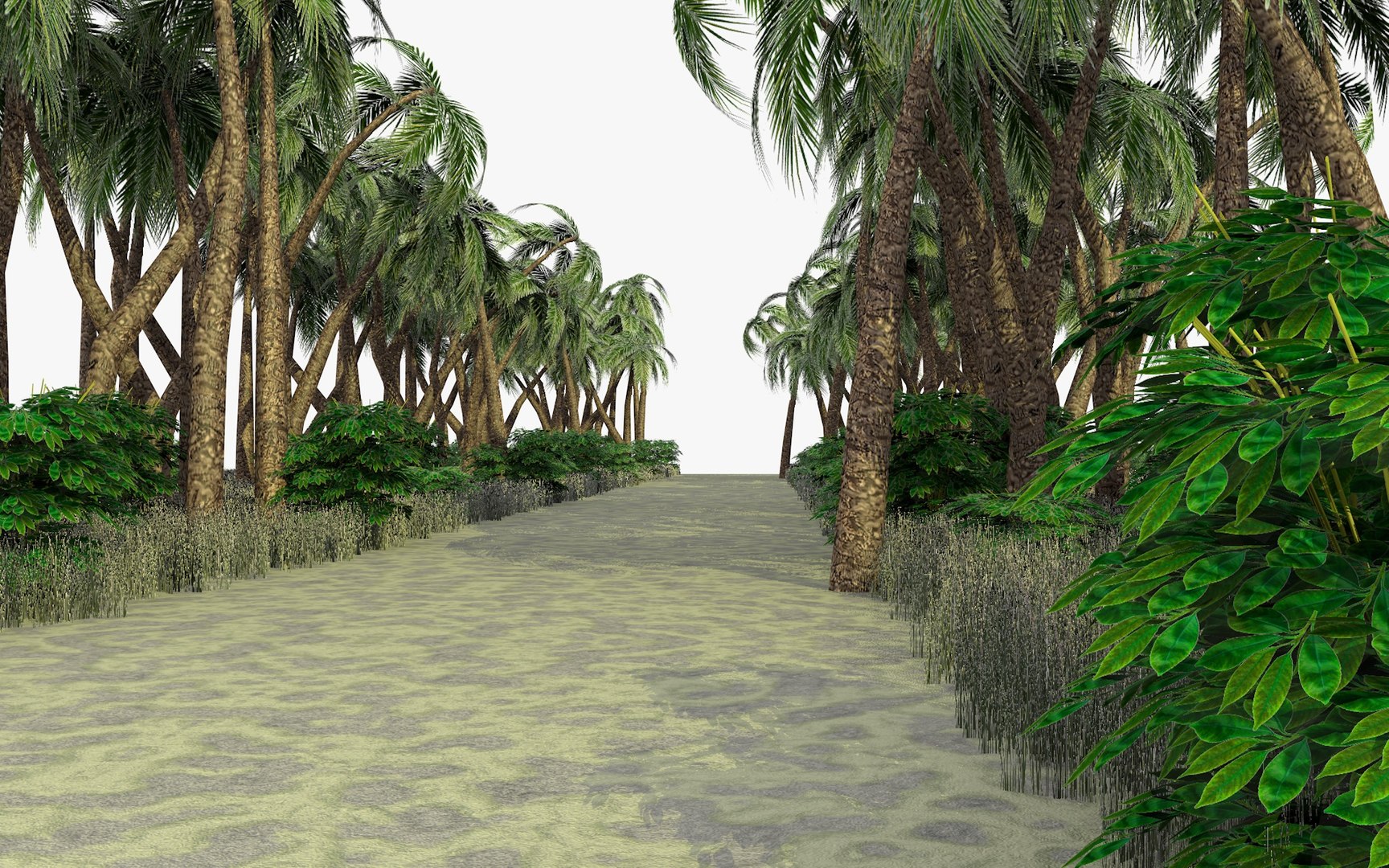 3ds Max Tropical Path Scene