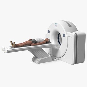 Tomograph Siemens with Patient Rigged for Cinema 4D 3D model