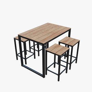 3D garden table chairs model