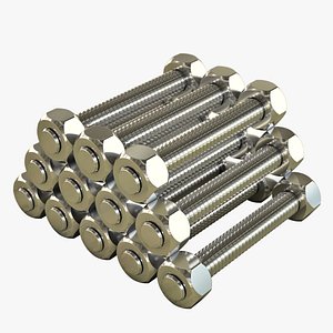Pile of threaded rods