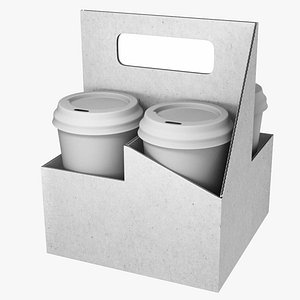 Pack Drink Carrier with 4 Cups White