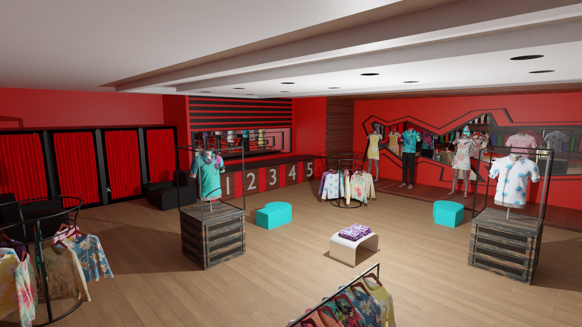 3D Clothing Store Interior Model - TurboSquid 2157433